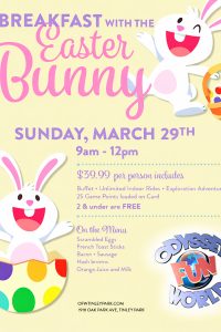odyssey fun world easter bunny breakfast