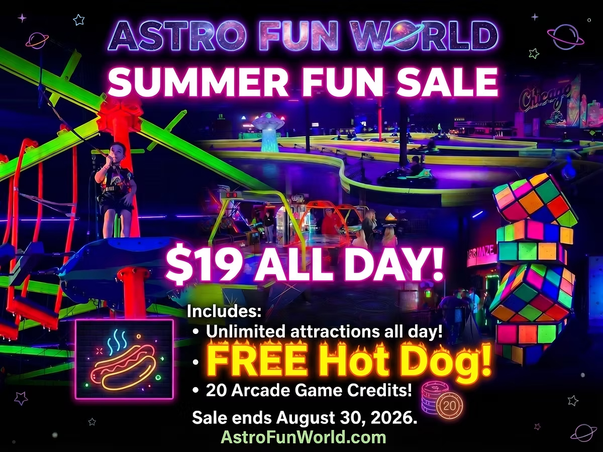 Astro fun world aurora IL coupons dicounts