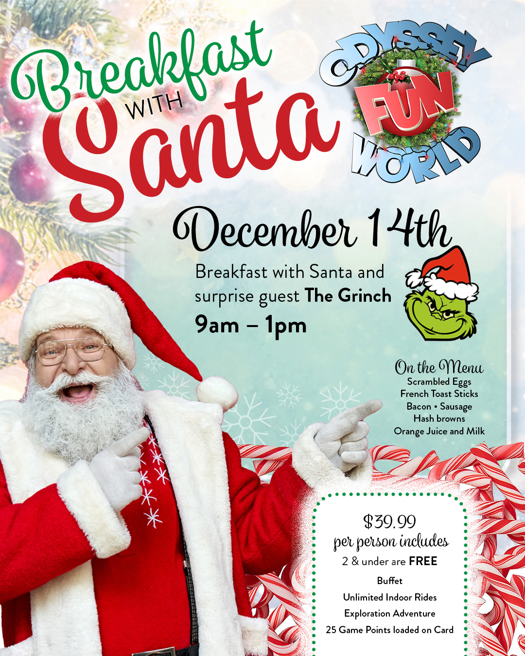 odyssey fun world breakfast with Santa