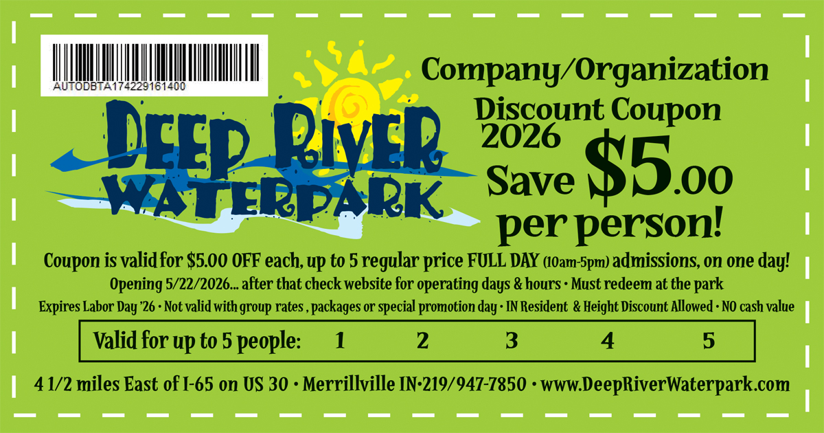 2026bdeep river waterpark coupon $5.00 off
