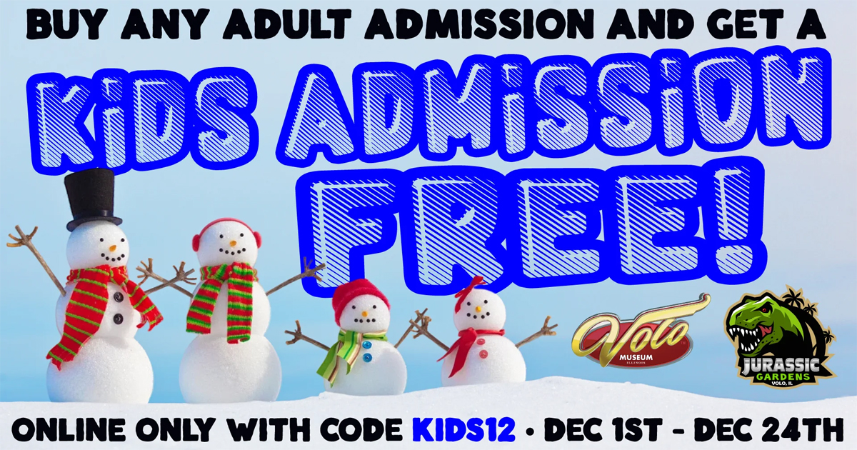 Volo Museum Kids Free Admission in December