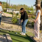 Graveyard Mini Golf Play 18 holes under the lights with tombstones, fog and a few spooky surprises along the way. Enjoy Mini Golf on its own for a fun date night or a casual evening out. Sold separately, not included with trail admission