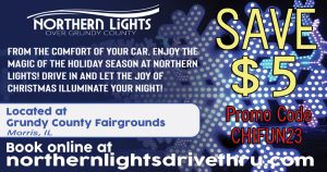 Northern Lights Christmas Lights Drive Thru Morris Grundy Illinois