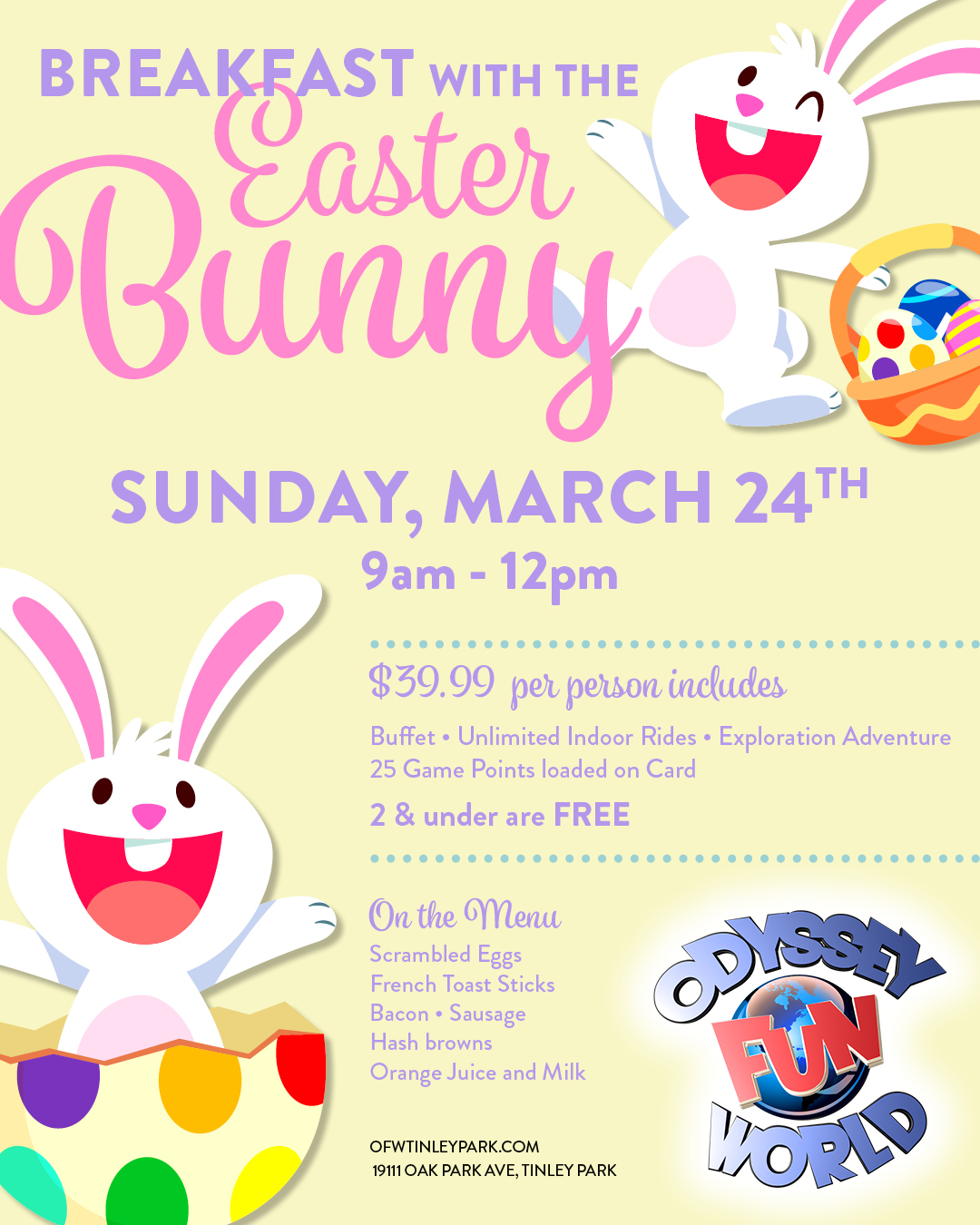 Odyssey Fun World Breakfast with Easter Bunny